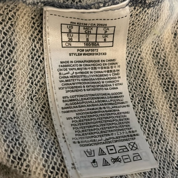 GUESS Maxi Terry Cloth Blue White Striped Lace Dress size S Small Beach Vacation - Picture 6 of 7